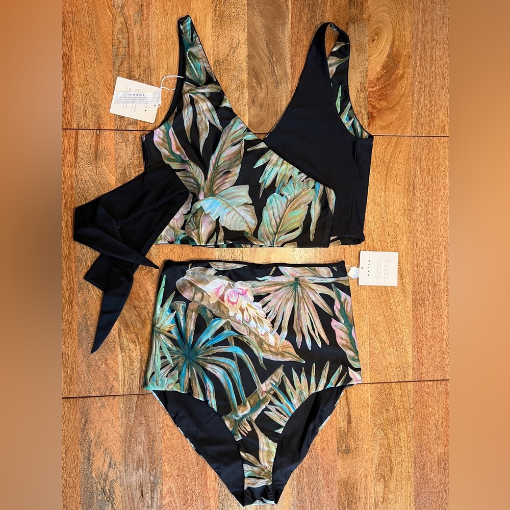 Baiia reversible bikini wrap top and bottoms in Martinique